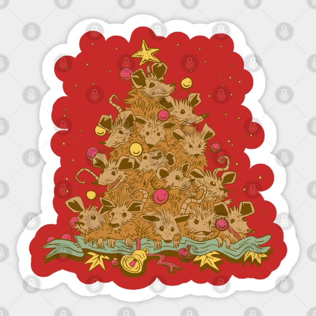 Possum Christmas tree Sticker by Christyn Evans